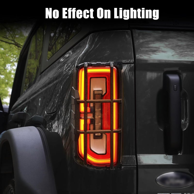 EVGoXMods Tail Light Cover Compatible with 2021-2025 Ford Bronco Badlands, Outer Banks, Wildtrak, Heritage Limited Edition, Everglades 2/4 Doors(Only LED Light), Rear Lamp Guard Protector Exterior Accessories - Image 5